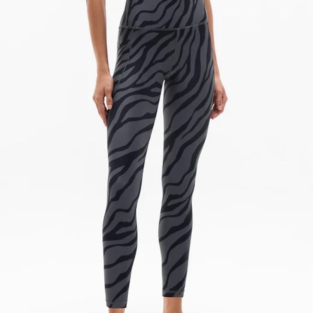 Athleta Black and Gray Animal Print Leggings